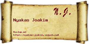 Nyakas Joakim névjegykártya